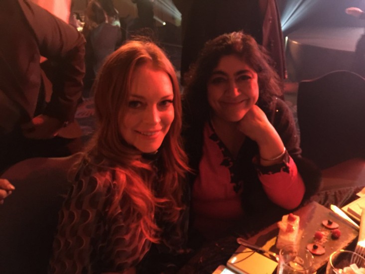 Gurinder with actress Lindsay Lohan